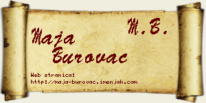 Maja Burovac vizit kartica